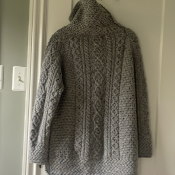 Long gray Aran sweater large - Picture 7 of 8